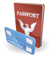 passport and credit card vector image