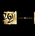 2021 new year golden luxury card vector image