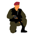 army soldier with rifle isolated on white vector image vector image