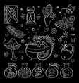 occult elements witchcraft monochrome esoteric vector image vector image