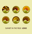 set logo sun landscape vector image vector image