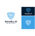 digital line link triangle arc reactor shield logo vector image