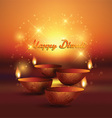 diwali background with burning oil lamp vector image vector image