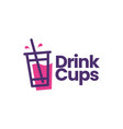 drink cup packaging soft logo icon vector image vector image