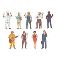 people various professions in overalls vector image