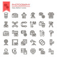 photography elements thin line and pixel perfect vector image