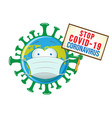 earth with covid19 sign board cartoon convertito vector image vector image