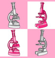 microscope pink left bottom right side vector image vector image