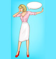 blonde woman cover eyes doing stop sadness gesture vector image