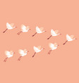 hand drawn white crane birds set vector image vector image