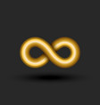 gold infinity logo 3d golden ratio endless vector image
