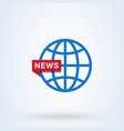 news world or globe sign icon logo line vector image