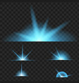 blue glowing lights on black transparent vector image vector image
