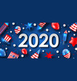 new year 2020 with national colors usa american vector image