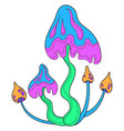 fantasy mushroom colorful neon psychedelic fungi vector image vector image