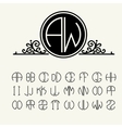 set template letters to create monograms vector image