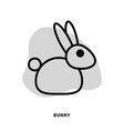 bunny linear icon design for application or web vector image