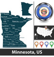 map minnesota us vector image