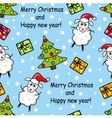 seamless pattern with sheep gifts and christmas t vector image vector image