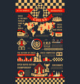chess game infographic poster with play pieces vector image vector image