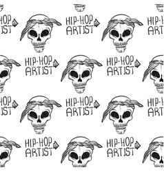 Rap music hip hop doodle pattern with Royalty Free Vector