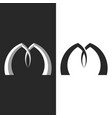 set letter m logo monogram creative emblem vector image vector image