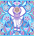 elephant and abstract flowers vector image vector image