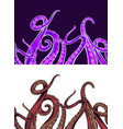 set neon seamless border cartoon silhouette vector image