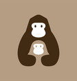 gorilla mom and son negative space logo icon vector image vector image