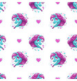 seamless pattern with cute cartoon pony girl vector image vector image