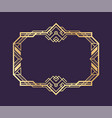 art deco gold frame decorative vintage vector image vector image