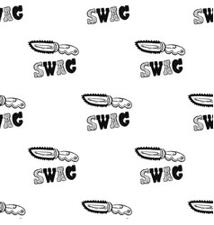 Rap music hip hop doodle pattern with Royalty Free Vector