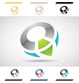 blue black and green glossy abstract logo icon vector image vector image