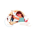 sleeping girl in bed vector image