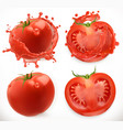 tomato juice fresh vegetable 3d realistic icon set vector image