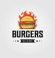 vintage hot burgers logo designs vector image vector image