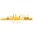 glasgow scotland city skyline with golden vector image