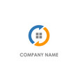 round colored home window logo vector image