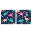 different dinosaurs - set flat design style vector image vector image