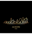 gold silhouette of austin on black background vector image