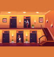 hotel staff housemaid and waiter service clients vector image