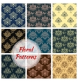 paisley floral seamless patterns set vector image
