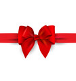 red gift bow with ribbon isolated on white vector image