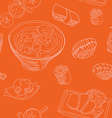 seamless pattern with japan food vector image vector image