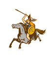 valkyrie amazon warrior horse rider vector image vector image