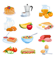 Breakfast icons Royalty Free Vector Image - VectorStock