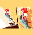 girl on skateboard vector image