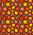 autumn seamless pattern fall leaves collection vector image