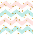 gold heart seamless pattern pink-blue-white vector image
