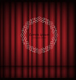 red curtains and vintage round frame with copy vector image